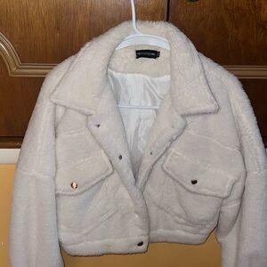 PLT White fur winter jacket